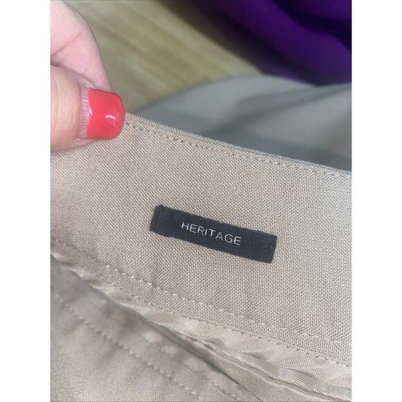 Talbots Heritage Straight Leg Khaki Slacks Pants Women's Sz 10 Career Poly Blend - Picture 9 of 10